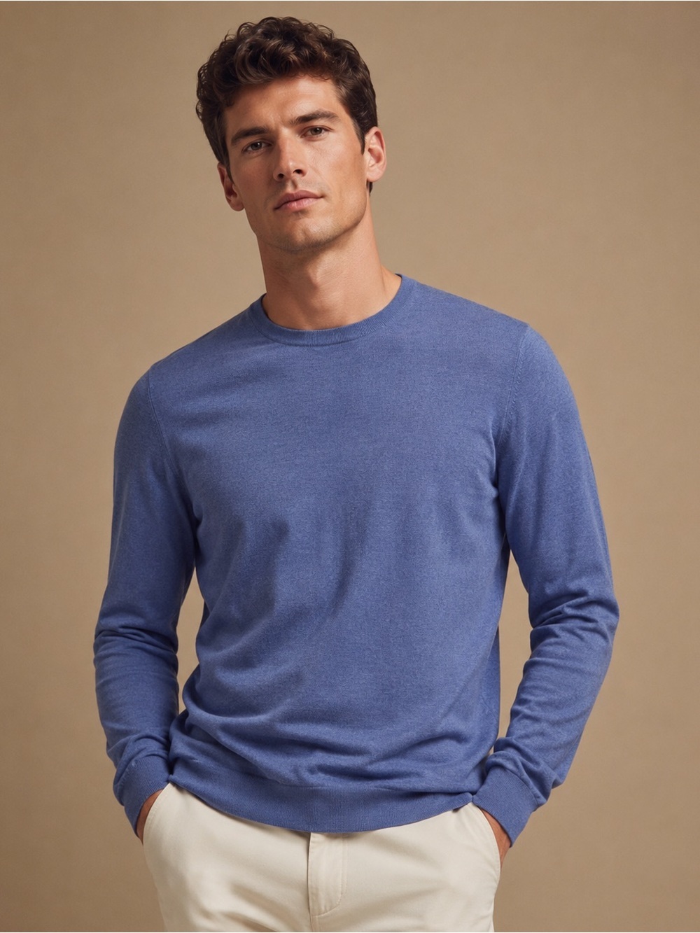 32 Degrees Men's Crewneck Sweater in Periwinkle Blue